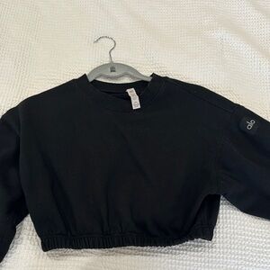 Alo Black Cropped Sweater & Bra
